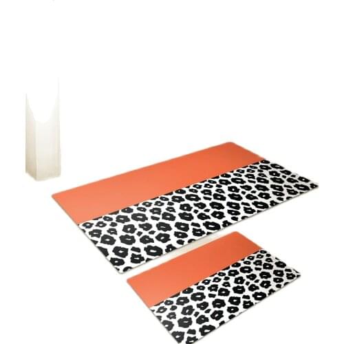 Orange Black White Leopard Bath Mat Set 2pcs bath mats tapis salle de bain bathroom mat rug badmat wc mat dywaniki lazienk