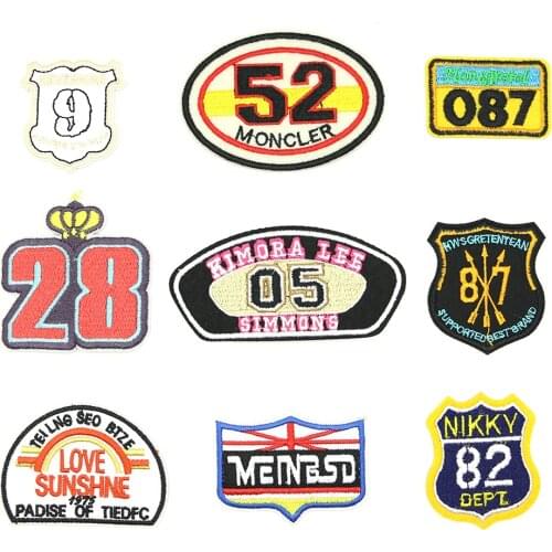 2018 New 1 pcs Iron-on number STYLE badges strijk applicaties voor kleding stickers for clothes D-041