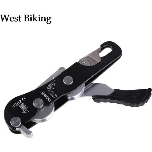 Professional Rock Climbing Descender Equipment for 8-13mm Rope Self-braking Stop Rope Clamp Grab Rescue Carabiner Rappelling