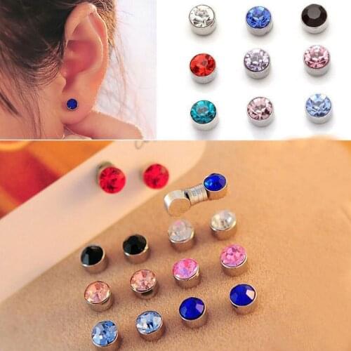 12 Pairs Earrings Colourful Crystal Stud Earrings for Women Girls