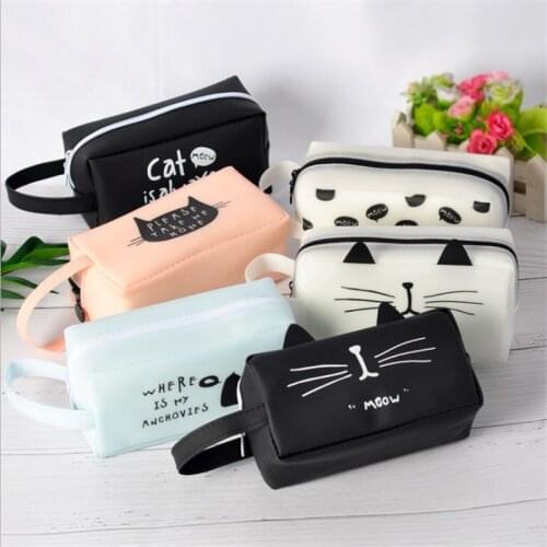 Silicone pen bag Cute pencil case School stationery Storage bag portable pen case for girls school supplies gifts kawaii pen box