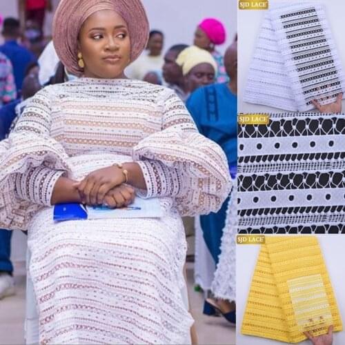 SJD LACE French Cord Lace Fabric 2020 High Quality Lace African Guipure Lace Fabric For Wedding Nigerian Lace Fabric SewingA2106