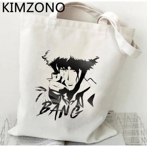 Cowboy Bebop shopping bag cotton bolso bolsas de tela canvas reusable bolsa bag woven sacola string bolsa compra sacolas