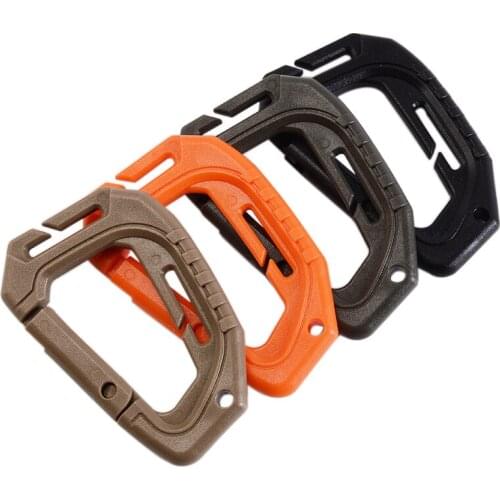 5 Pcs/Lot EDC Tactical D Shaped Carabiner Keychain Hard Polymer D Rings Spring Snap Gear Clip Utility Hanging Hooks Backpack