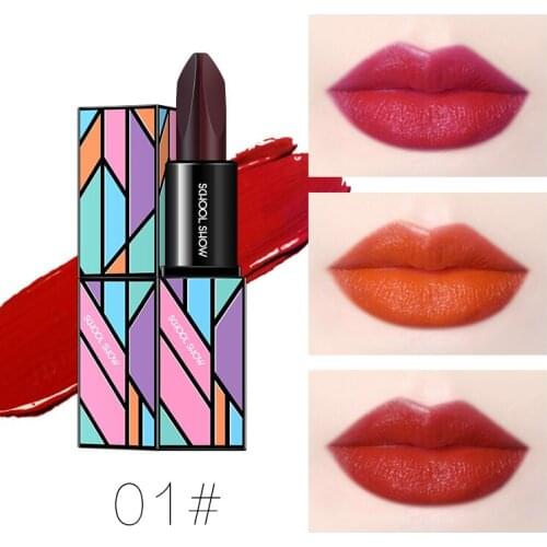 3 Colors Lips Makeup Lipstick Lip Balm Long Lasting Moisture Cosmetic Lipstick Red Lip Matte Lipstick Waterproof TSLM2