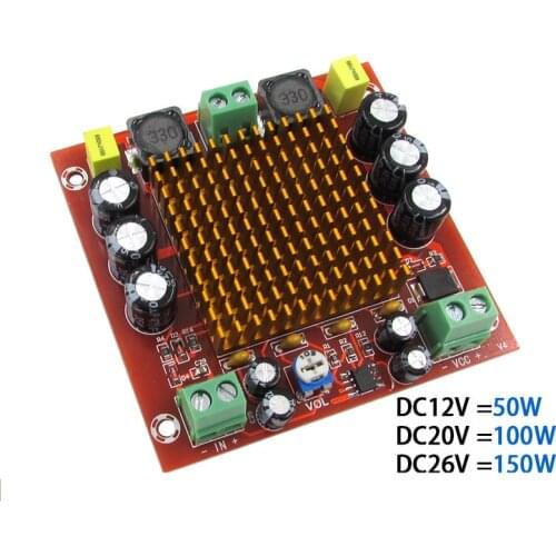 XH-M544 DC 12V 24V 150W TPA3116DA TPA3116 D2 Mono Channel digital Power audio amplifier amp board