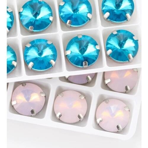 XiChuan New Fancy 10 PCS Rivoli Claw Stone Sew On Rhinestones Glass Crystal Stones Loose Beads DIY For Clothing Jewelry Making