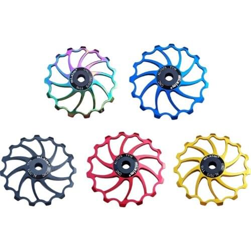 OOTDTY Road Bike Rear Derailleur Pulley Bike Jockey Wheel Pulley Ceramic Guide Roller Part for Mountain Bike Modification Parts