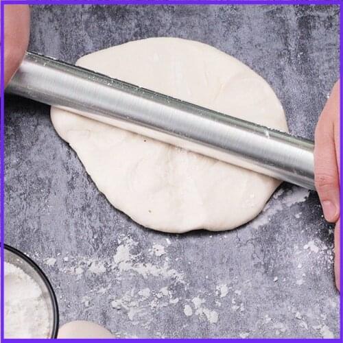 1 Pcs Stainless Steel Fondant christmas Rolling Pin dumpling skin artifact pressure stick Baking Rough Clay Pizza Pasta
