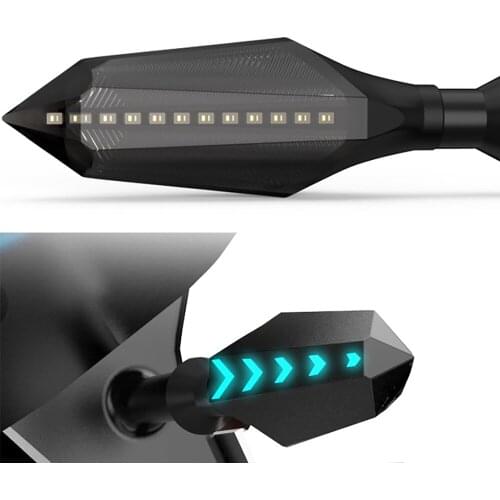 12V Universal Motorcycle LED Turn Signal Sequential Flowing Indicator Lamp Amber Running Lights Motorbike Accessories