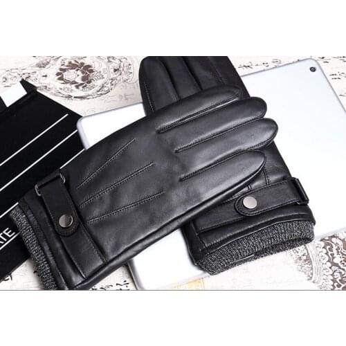 2017 autumn and winter thermal genuine leather gloves sheepskin gloves finger gloves