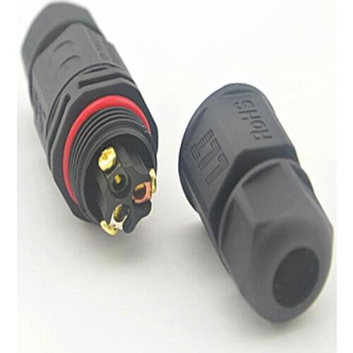 20A 500V Waterproof Connector Led Light Lamp Electrical 3 Pin Screw and Soldering Pins Butt Type Wire Contact Adapter