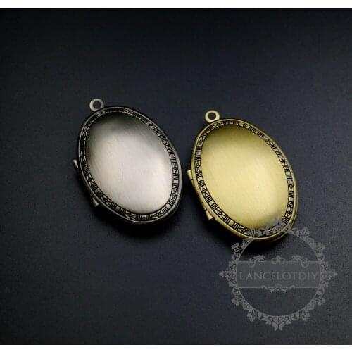 26x40MM antique silver,bronze oval photo locke pendant charm 1121057