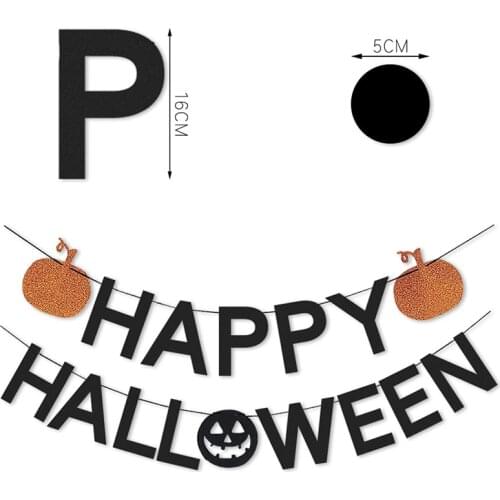 3PCS/SET Happy Halloween Letter Banners Paper Flag Pumpkin Banner Holiday Halloween Party Decoration