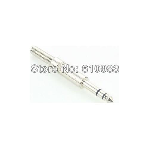 5 pieces/lot) Audio adapters 6.5mm Male Plug dual stereo Connector nickelplated for cable