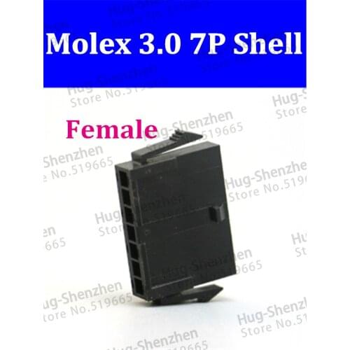 5557 China wholesale 50pcs Molex 3.0 43025 1*7P female plastic shell connector without cable