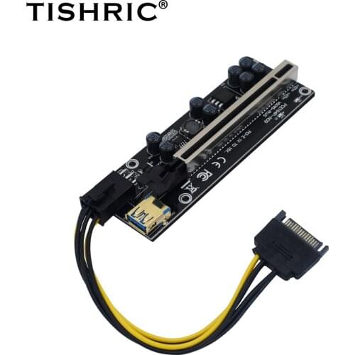 6PCS Latest PCI PCIE Riser Card 009 009S Plus Riser 6Pin USB 3.0 Cable Adapter VER009S Plus Riser PCIE x16 Mining Express Card