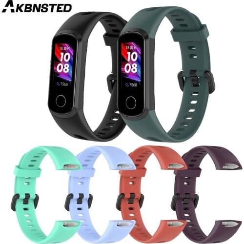 AKBNSTED Coloful Soft Silicone Wristband For Huawei Band 4/Honor Band 5i Smart Band Replacement For Honor Band 5i Watch Strap