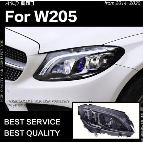 AKD Car Styling Head Lamp for Benz W205 Headlights 2014-2020 C180 C200 C260 C300 All LED Headlight LED DRL Auto Accessories