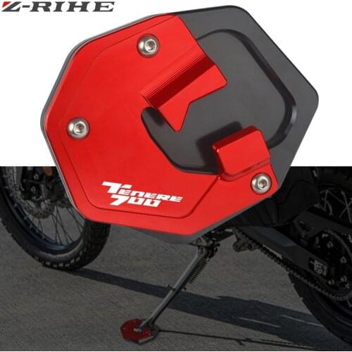 Motorcycle Accessories CNC Aluminum Side Stand Enlarge Plate Kickstand Extension For Yamaha Tenere 700 XTZ700 XTZ690 2019-2021