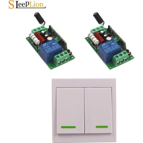 Sleeplion Lamp Lights ON/OFF 220V 110V 10A Relay Wireless Safe Wall Light Switch Transmitter+2 Receiver ON OFF Module 220V