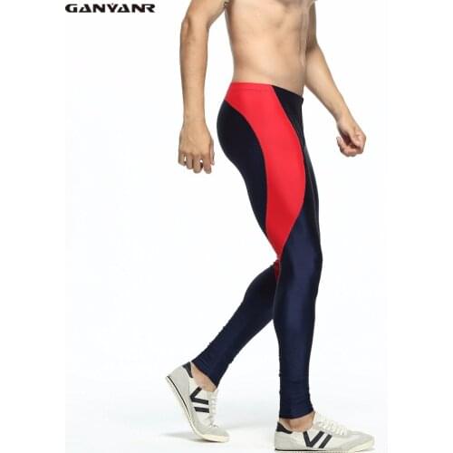 GANYANR Brand Running Tights Men Leggings Sport Yoga Compression Pants Gym Spandex skinny Exercise Fitness Long Spandex Sexy