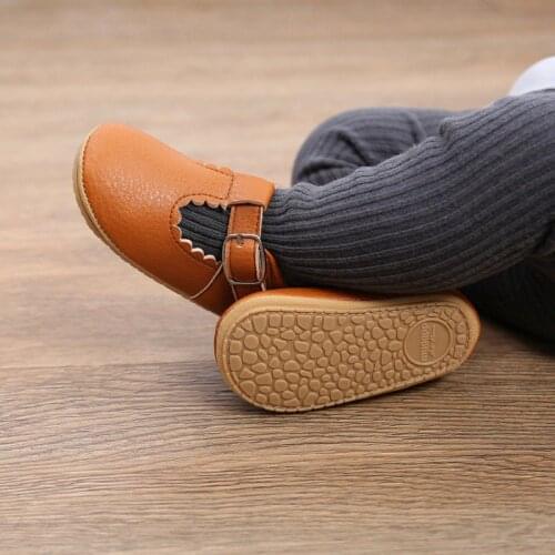 Spring Autumn Princess Newborn Baby Leather Shoes Girls Boys Frosted Casual Non-Slip Rubber Sole Toddler Shoes