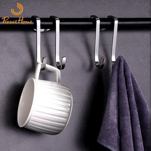 PizzAtHome Double S Shape Hanger Hook Stainless Steel Heavy Duty Hanging Hook Railing Practical Ktichen Bathroom Bedroom Hanger