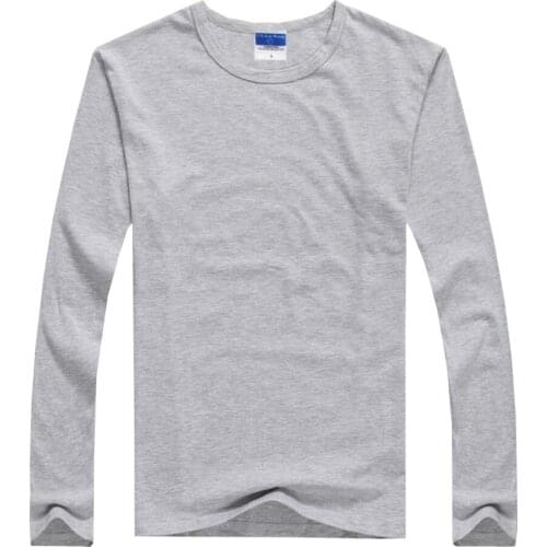 Mens t shirts loong sleeves O neck plain t-shirt lycra cotton camisa masculina blank T shirt tee top size M-3XL ropa para hombre