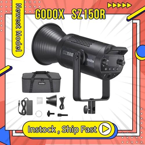 Godox SZ150R RGB LED video light (2500-6500K, 150W) for photography studio tiktok live youtube PK Godox SL150W II Aputure Jinbei