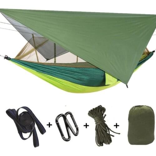 Camping Hammock With Mosquito Net With Tarp Hammock With Sun Shelter Tent Waterproof Beach Tent Shade