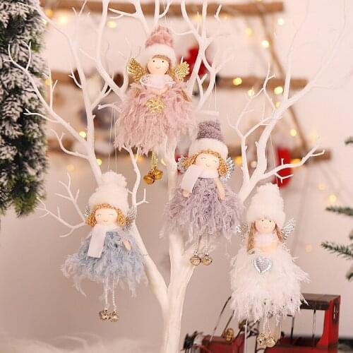 Bell Shoes Angel Doll Merry Christmas Decoration 2020 Navidad Noel Christmas Tree Ornaments Decor Birthday Gift New Year 2021