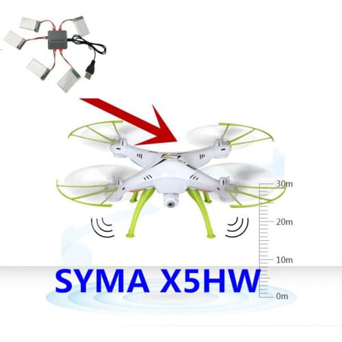 5Pcs/lot 3.7V 500mAh Lipo Battery W/ 5 In 1 USB Balance Charger For Syma X5HW X5HC RC Quadcopter Accessories