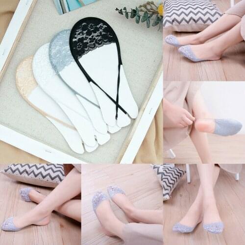 Fashion Women Lady Socks Sexy Cotton Half Feet Antiskid Invisible Liner No Show Low Cut Sling Short Sock Summer