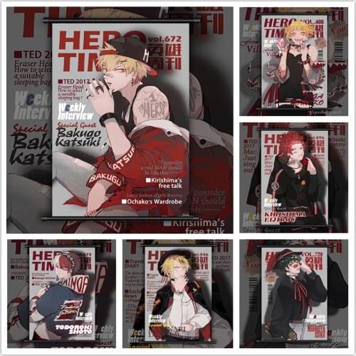My Hero Academia Bakugou Katsuki Kirishima Eijirou Midoriya Izuku Toga HimikoHD Print Wall Poster Scroll