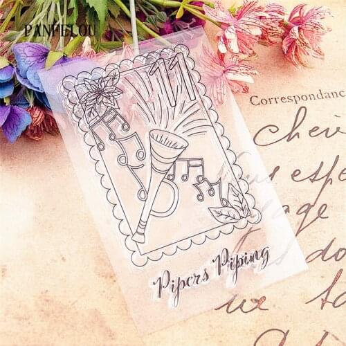 PANFELOU Music speaker stamps Transparent Silicone Rubber Clear Stamps cartoon for Scrapbooking/DIY Easter wedding album