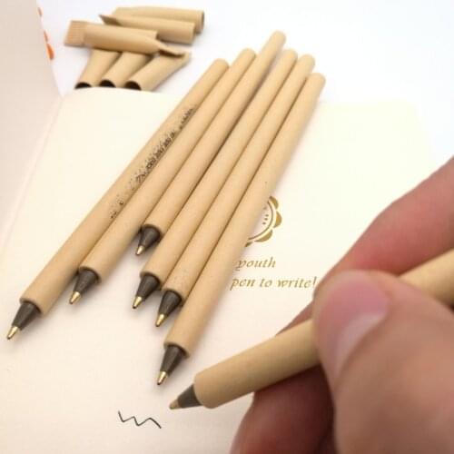 1/5/10Pcs/set Creative Kraft Paper Pen Set Ballpoint Loop Supplies Office Pens for School Cute for Writing Pens
