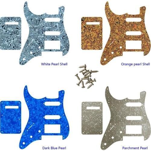 Pleroo Guitar Pickguard-For Left hand US 11 Screw Holes Strat With Floyd Rose Tremolo Bridge PAF HSS Scratch Plate & Back Plate
