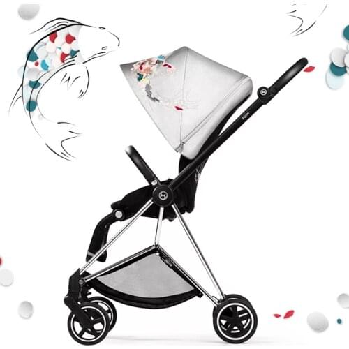 German Custom Craftsmanship Global Limited Edition Koi Embroidery Fashion High Landscape Lightweight Four-wheeled Stroller