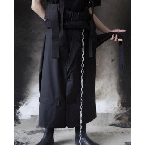 27-45 New 2020 Mens Hair Stylist fashion Original deconstructed suit skirt pants Wide Leg Pants plus size costumes