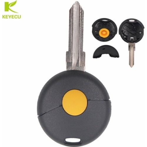 KEYECU New Uncut Replacement Remote key Shell Case Fob 1 Button for Smart Fortwo Cabrio