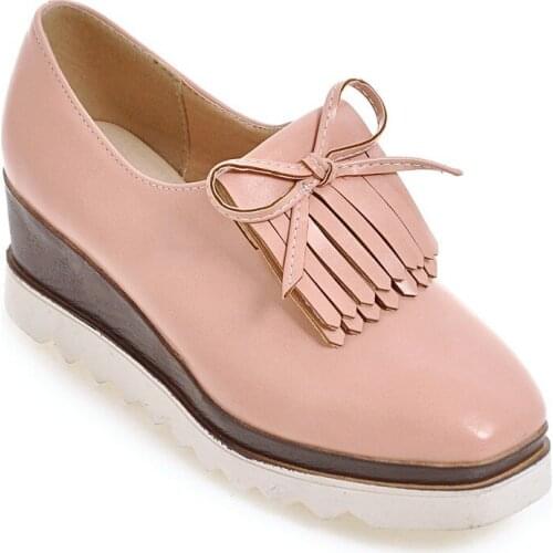 New loafers in early spring 2019 wedge heel code 33-4300 square head size womens shoes