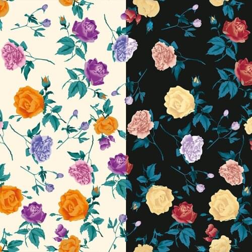 Spring/summer new product European/American brand fashion peony stretch satin garment digital printing sewing fabric