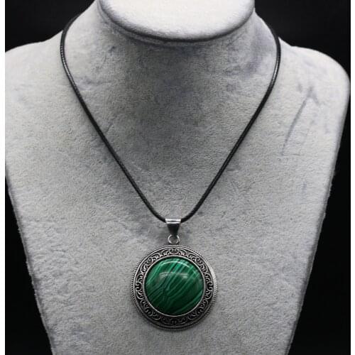 Natural Rose Quartzs Blue Turquoises Pendant Necklace Round Shape Pendant Necklace for Women Jewelry Necklace Length 55+5cm