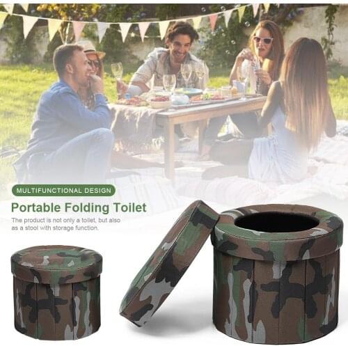 Portable Folding Toilet Car Commode Camping Toilet Car Toilet Storage Stool For Camping Hiking Trips Traffic
