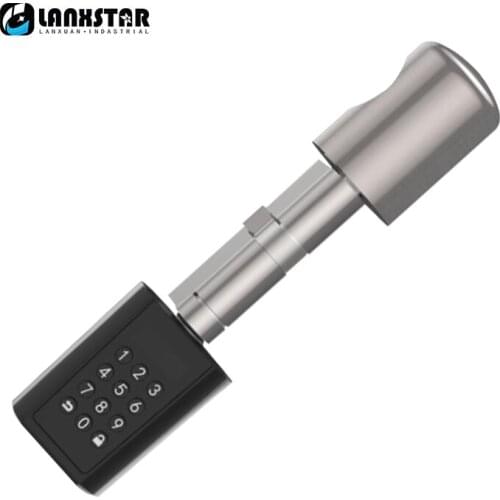 Lanxstar Smart Home Adjustable Electronic Digit Door Lock Cylinder Smart Fingerprint Double Side APP Controlfor Home Office Lock