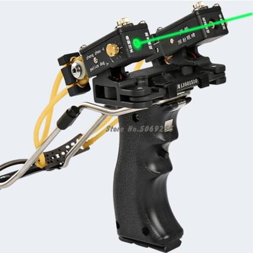 Laser targeting Slingshot Hunting Bow Outdoor Powerful Slingshot high-end Rubber Bands Folding Wrist Slingshot Catapult Outdoor