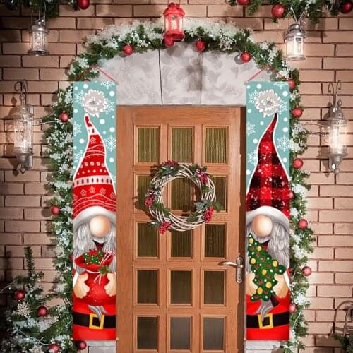 Christmas Decorations Gnome Nutcracker Figures Door Curtain Pendants Christmas Ornaments for Home Kerst Gifts New Year 2022