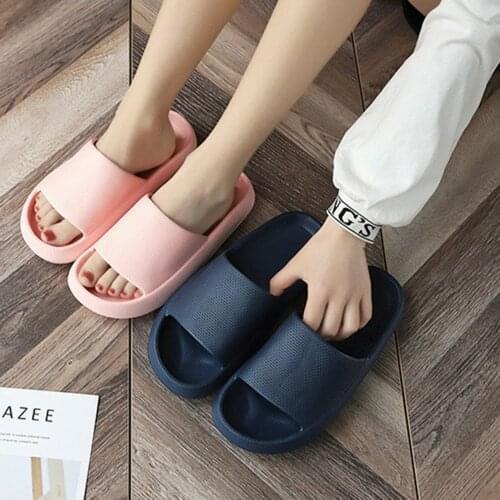 Women Thick Platform Slippers Summer Beach Eva Soft Sole Slide Sandals Leisure Men Ladies Indoor Bathroom Anti-slip Shoes