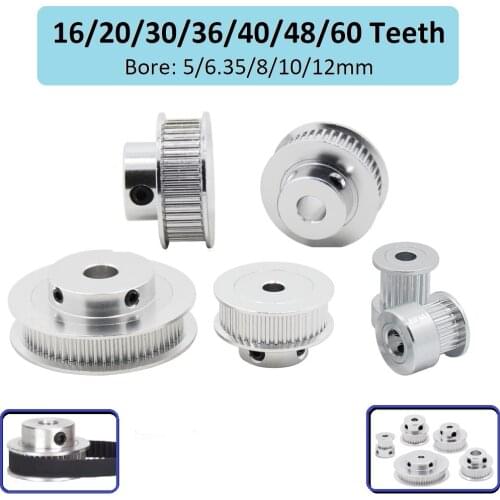 MEGA GT2 Timing Pulleys 30 36 40 60 Teeth 2GT 3GT Wheel Bore 5 6.35 8 10 12mm Aluminium Gear Width 6mm 10mm 3D Printers Part